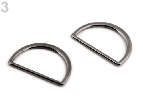 D- Ring Halbring - 25mm flach - schwarz-anthrazit
